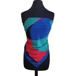 Vintage Abstract Silk Scarf Geometric Mid Century Mod 34